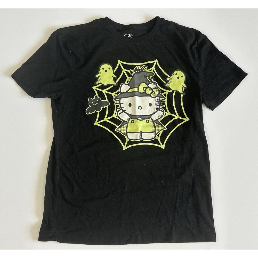 Sanrio Hello Kitty Halloween Black T-Shirt GITD Women’s S